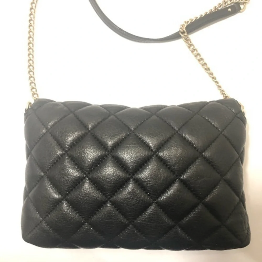 Kate spade black quilted flap bag